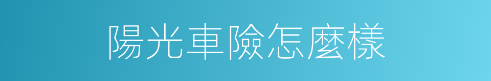 陽光車險怎麼樣的同義詞