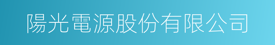陽光電源股份有限公司的同義詞