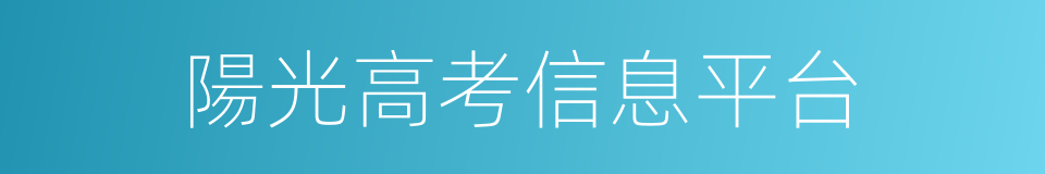 陽光高考信息平台的同義詞