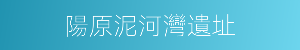 陽原泥河灣遺址的同義詞