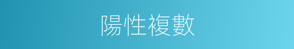 陽性複數的同義詞