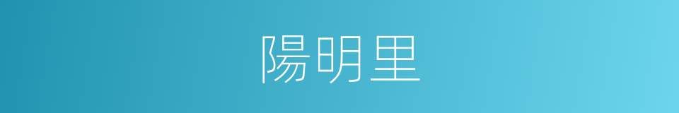 陽明里的同義詞