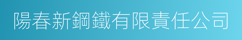 陽春新鋼鐵有限責任公司的同義詞