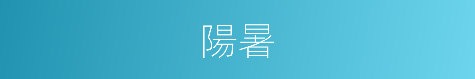 陽暑的意思