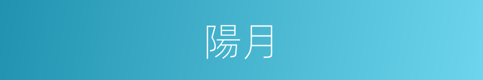 陽月的意思