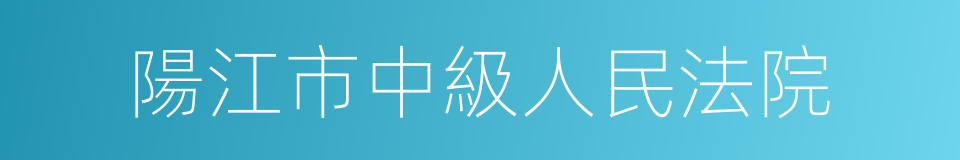 陽江市中級人民法院的同義詞