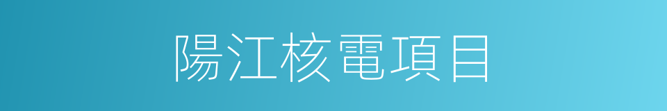 陽江核電項目的同義詞