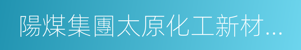 陽煤集團太原化工新材料有限公司的同義詞