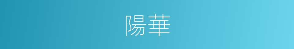陽華的意思