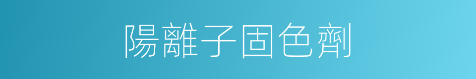 陽離子固色劑的同義詞