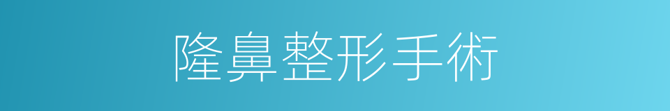 隆鼻整形手術的同義詞
