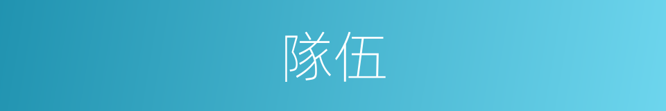 隊伍的意思