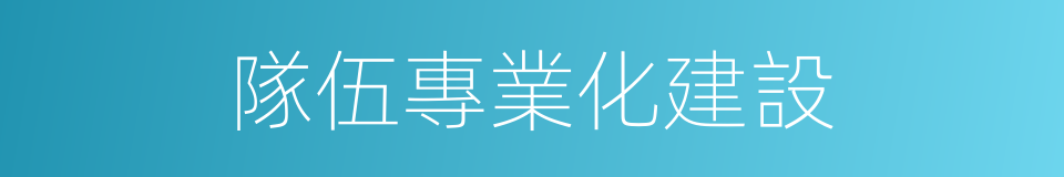 隊伍專業化建設的同義詞