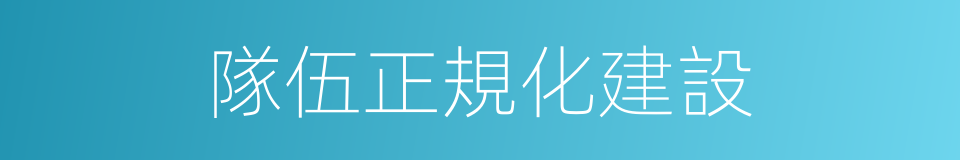 隊伍正規化建設的同義詞