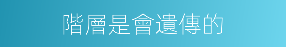 階層是會遺傳的的同義詞