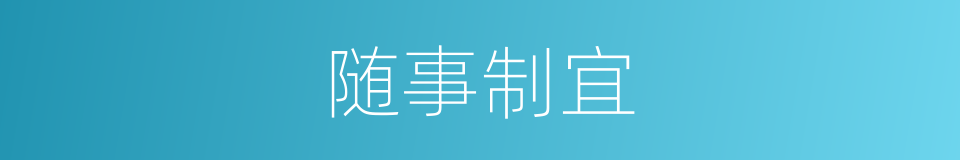 随事制宜的意思