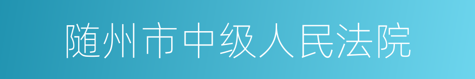 随州市中级人民法院的同义词