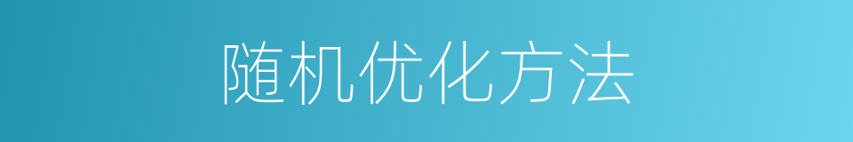 随机优化方法的同义词