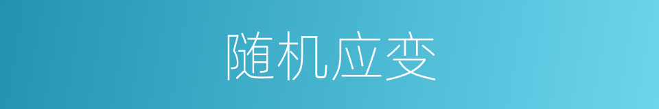 随机应变的意思