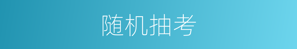 随机抽考的同义词