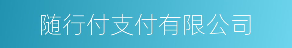 随行付支付有限公司的同义词