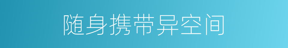 随身携带异空间的同义词