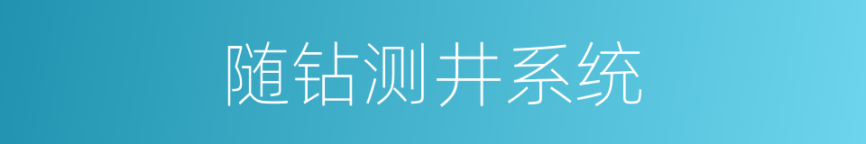 随钻测井系统的同义词