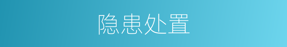 隐患处置的同义词