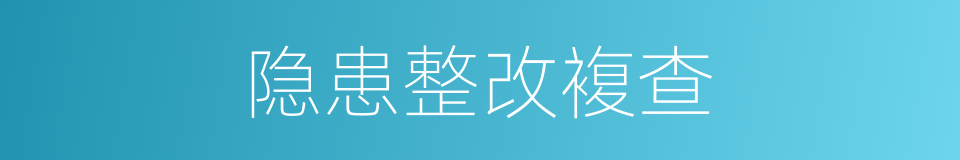 隐患整改複查的同义词