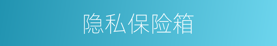隐私保险箱的同义词