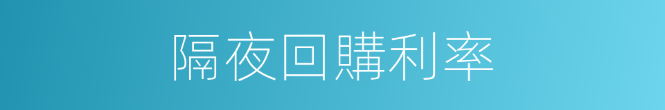 隔夜回購利率的同義詞