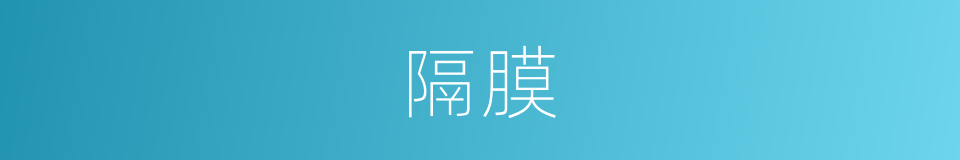 隔膜的意思