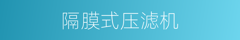 隔膜式压滤机的同义词