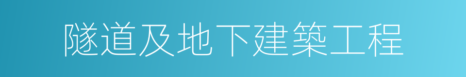 隧道及地下建築工程的同義詞