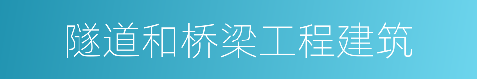 隧道和桥梁工程建筑的同义词