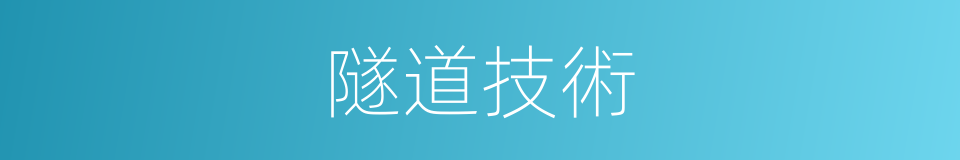 隧道技術的同義詞