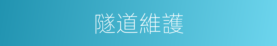 隧道維護的同義詞