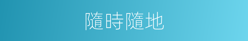 隨時隨地的意思