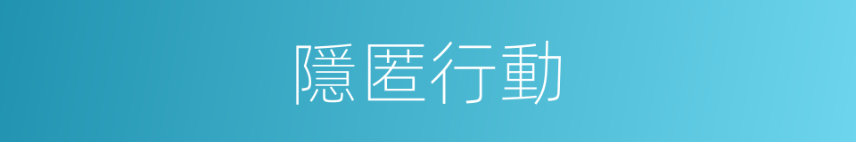 隱匿行動的同義詞