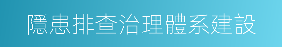 隱患排查治理體系建設的同義詞