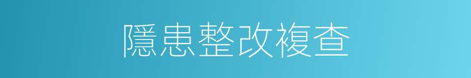 隱患整改複查的同義詞