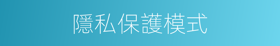 隱私保護模式的同義詞