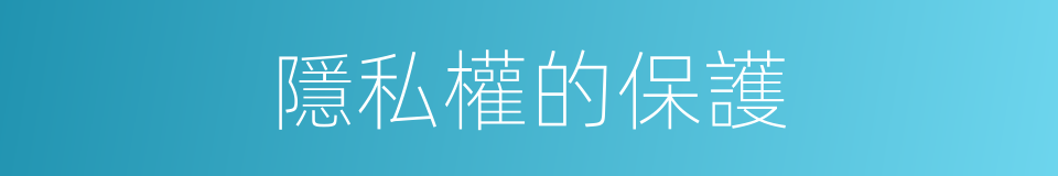 隱私權的保護的同義詞