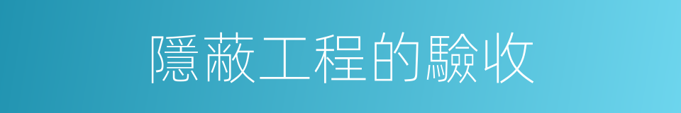 隱蔽工程的驗收的同義詞