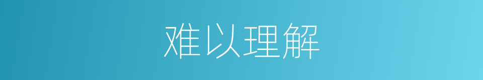 难以理解的意思