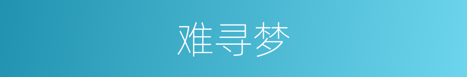 难寻梦的同义词