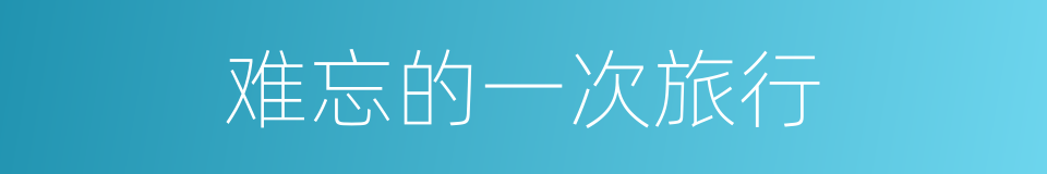 难忘的一次旅行的同义词