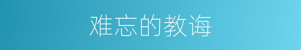 难忘的教诲的同义词