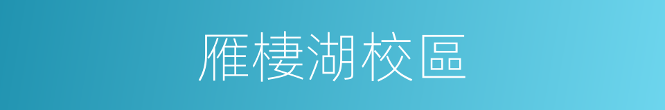 雁棲湖校區的同義詞