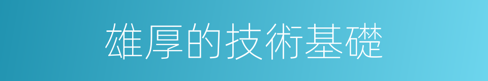 雄厚的技術基礎的同義詞